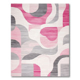 Geometric Modern Pink Grey Abstract Geometric Area Rug