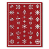 Festive Red Snowflake No. 4 Area Rug