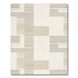Abstract Geometric Beige Grey Area Rug