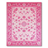 Pink Traditional Persian Vibrant Pink Persian Floral Area Rug