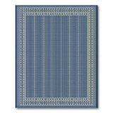 Navy Blue Vertical Stripe Woven Area Rug