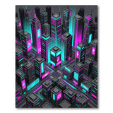 Cyberpunk Neon Cityscape Area Rug