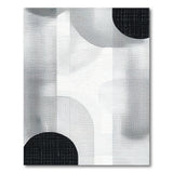Geometric Modern Black White Halftone Geometric Area Rug