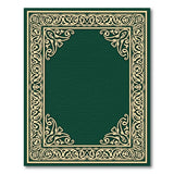 Ornate Emerald Green Border Area Rug