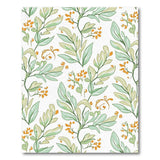 Botanical Green Leaves Orange Berries Area Rug