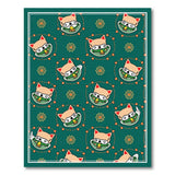 Cute Cartoon Fox Fish Pattern Area Rug