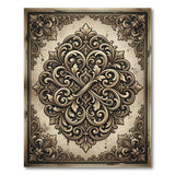 Ornate Filigree Black White Distressed Vintage Rug