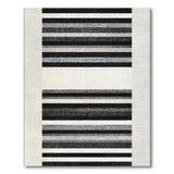Black and White Geometric Modern Black White Horizontal Striped Area Rug