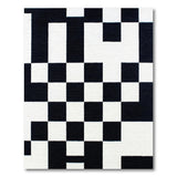 Bold Geometric Modern Bold Black White Geometric Grid Area Rug