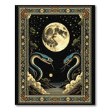 Mystical Twin Serpents Moon Area Rug