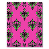 Hot Pink Green Floral Damask Area Rug