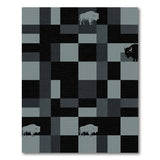 Geometric Bison Grid Area Rug - Grey