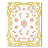 Pink Floral Gold Frame Vintage Area Rug