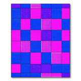 Vibrant Blue-Purple-Pink Geometric Patchwork Area Rug