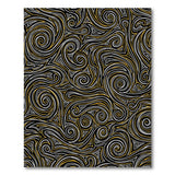 Black and Gold Swirl Geometric Area Rug