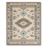 Southwestern Geometric Area Rug in Teal Grey