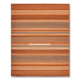 Terracotta Brown Striped Woven Area Rug