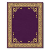 Elegant Purple Area Rug with Gold Ornate Border