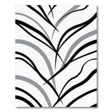 Black White Abstract Wavy Line Area Rug
