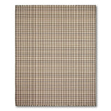 Brown Tan Plaid Woven Fringe Area Rug