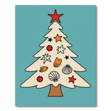 Cartoon Coastal Christmas Tree Area Rug