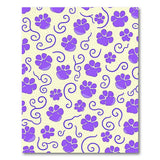 Whimsical Purple Paw Prints Swirl Area Rug