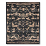 Black Beige Geometric Tribal Rug