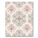 Blush Pink Lotus Floral Vintage Area Rug