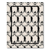 Elegant Black Ivory Persian Damask Rug
