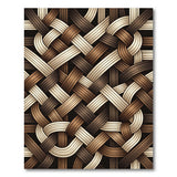 Brown Tan Braided Woven Geometric Area Rug