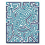 Teal Maze Labyrinth Geometric Area Rug