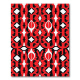 Red Vibrant Red Geometric Modern Area Rug