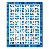 Kids Cartoon Blue and Teal Playful Blue Alphabet Kids Area Rug