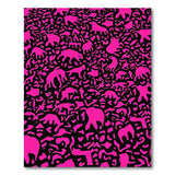 Pink Playful Pink Elephant Silhouette Area Rug