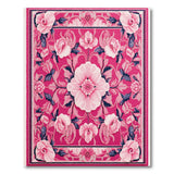Vibrant Pink Peony Floral Area Rug