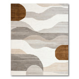Abstract Wavy Layers Beige Area Rug
