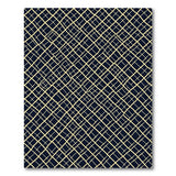 Navy Gold Geometric Grid Area Rug