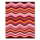 Multi-color and Patterns Vibrant Wavy Pink Orange Abstract Area Rug