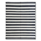 Bold Black White Striped Woven Geometric Modern Area Rug