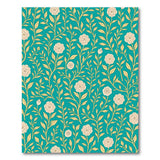 Teal Camellia Floral Vintage Area Rug