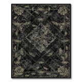 Distressed Black Butterfly Medallion Area Rug