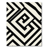 Black and White Bold Black White Greek Key Geometric Rug