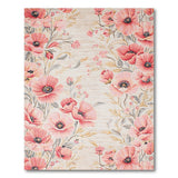 Vintage Pink Poppy Floral Area Rug