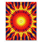Fiery Sun Mandala Abstract Area Rug