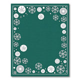 Emerald Green Snowflake Border Area Rug