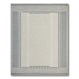 Grey Grey Geometric Border Area Rug