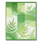 Green Fern Geometric Area Rug