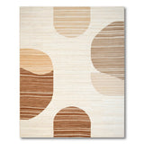 Abstract Textured Ovals Beige Area Rug