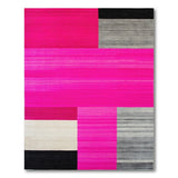 Pink Bold Pink Geometric Block Area Rug