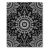 Black White Mandala Persian Black and White Area Rug